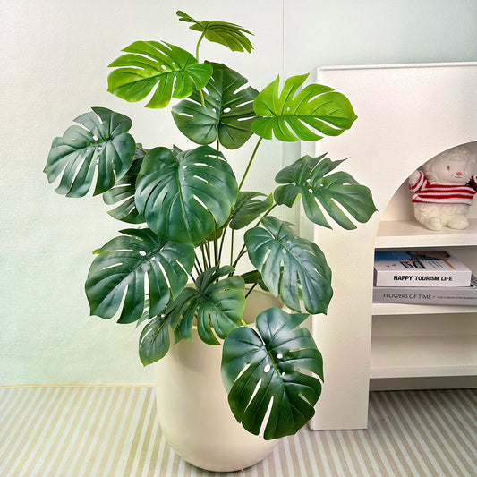 MyLuxuryHome™ 65/100cm Monstera Plant Plastic Leaf Small fake plant Potted Ornamental indoor.